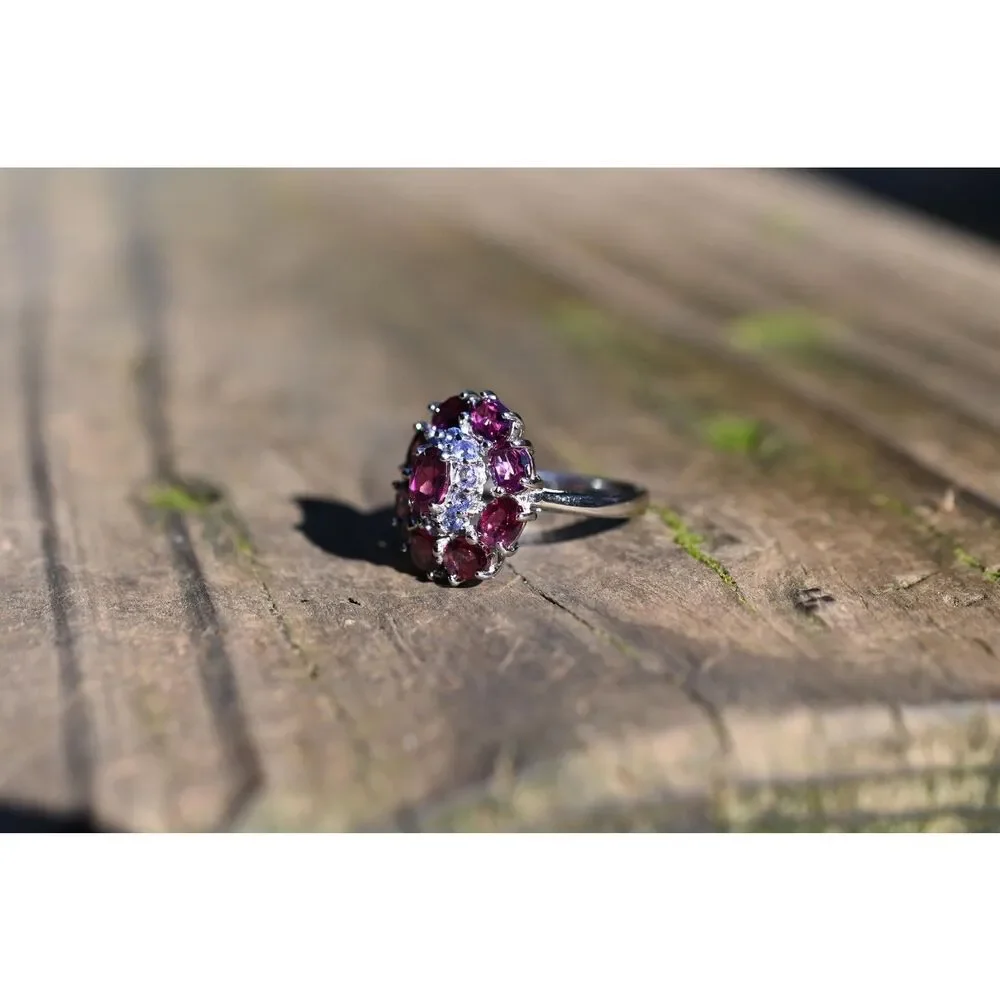 Garnet and Tanzanite engagement ring size 8